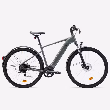 Vélo tout chemin électrique cadre haut, e-actv 100 gris anthracite